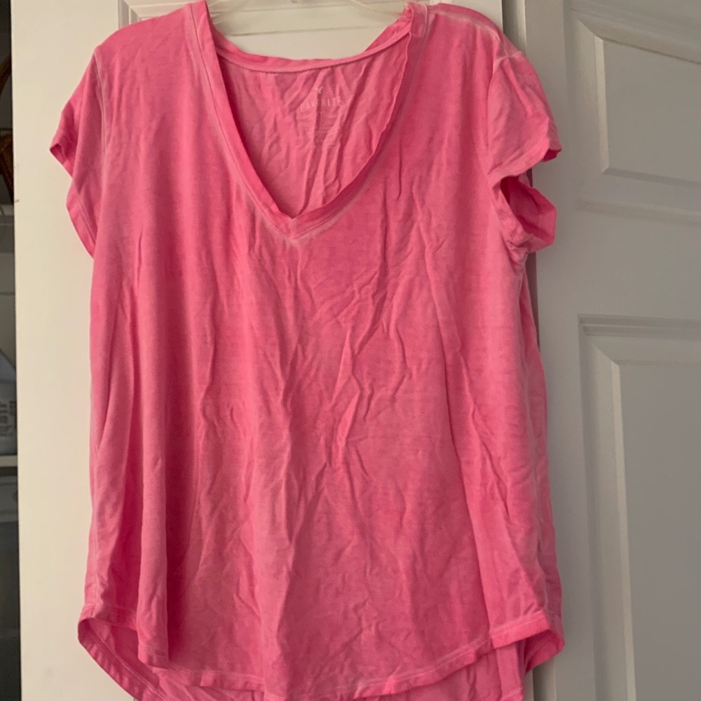 Pink V neck tee shirt